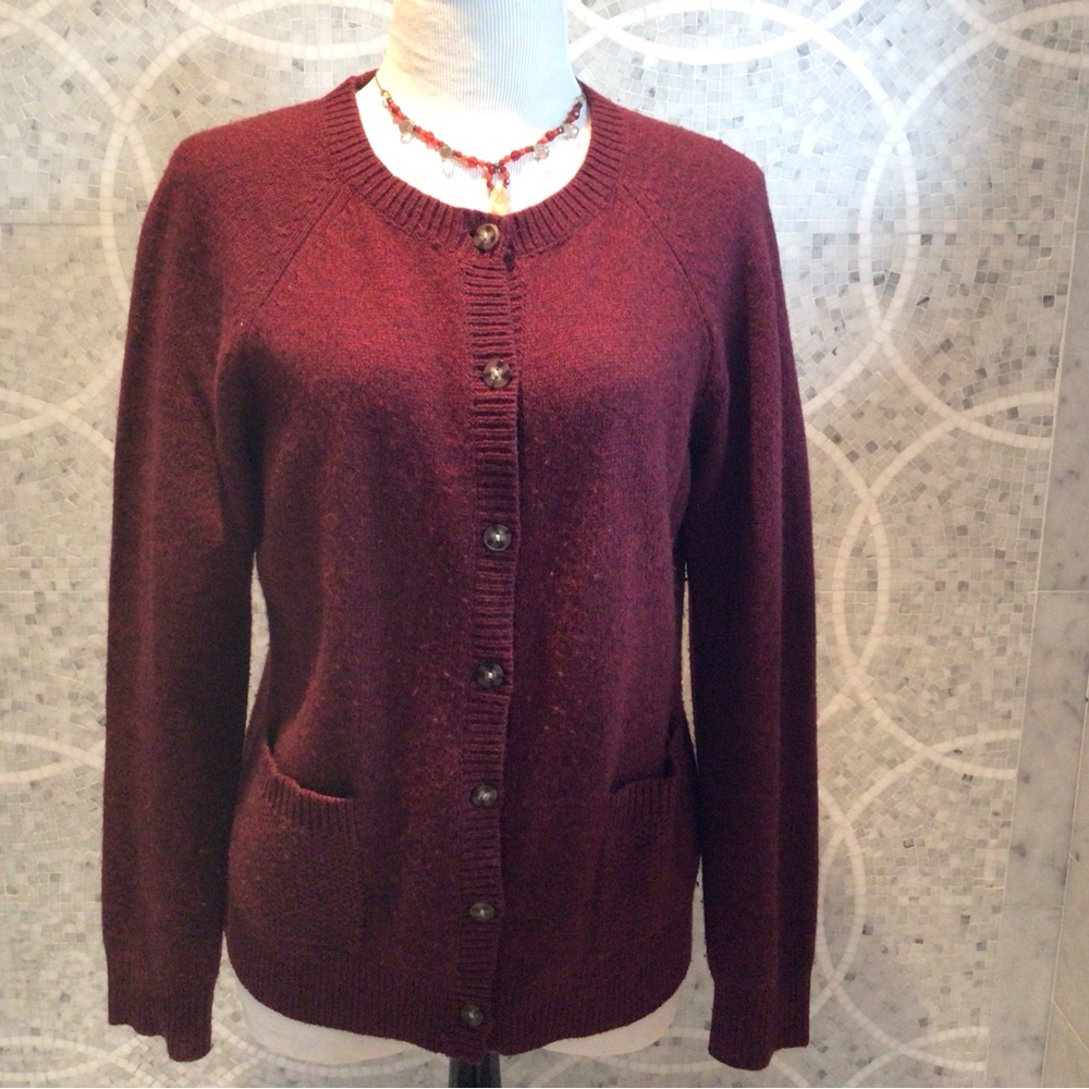 Pendleton Merino Wool Cartigan Berry